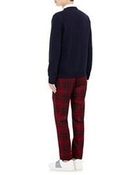 Valentino Brushed Twill Trousers Red