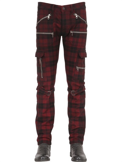 black and white checkered cargo pants