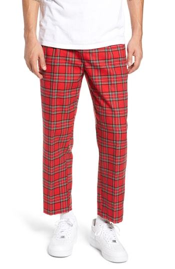 mens red cropped pants