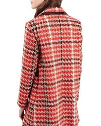 Topshop Check Double Breasted Coat