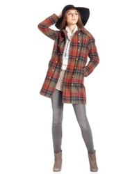 Free People Coat Double Breasted Plaid