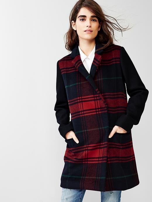 Gap Festive Plaid Car Coat | Where to buy & how to wear