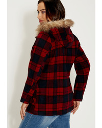 Maurices Plus Size Plaid Coat With Toggles
