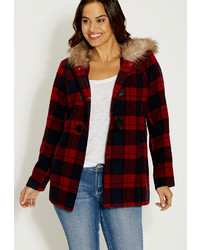 Maurices Plus Size Plaid Coat With Toggles