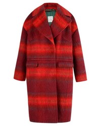Stella Jean Olivia Brushed Wool Blend Coat Red