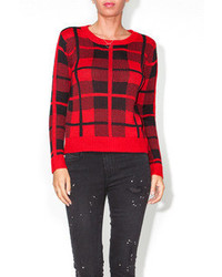 Fema Red Plaid Sweater