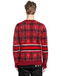 Givenchy Tartan Round Neck Mohair Sweater