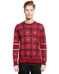 Givenchy Tartan Round Neck Mohair Sweater
