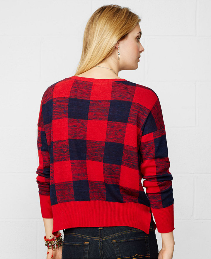 Denim & Supply Ralph Lauren Long Sleeve Buffalo Check Sweater, $98 ...