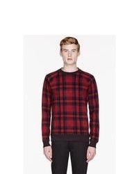 Marc by Marc Jacobs Red And Navy Sheffield Plaid Sweatshirt
