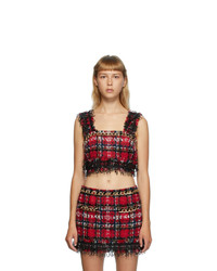 Red Plaid Cropped Top