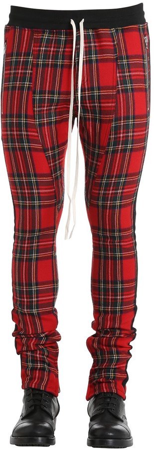 FEAR OF GOD Tartan Wool Plaid Trouser Track Pants Red Plaid Men's