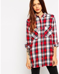 Asos Collection Red Brushed Check Shirt