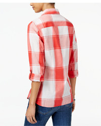 Tommy Hilfiger Plaid Print Shirt Only At Macys