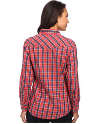 Jag Jeans Rio Shirt Semi Fitted In Redblue Plaid