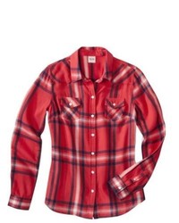 Shahi Apparel Pvt. Ltd. Mossimo Supply Co Juniors Long Sleeve Plaid Shirt Red Xs