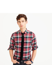 J.Crew Tall American Pima Cotton Oxford Shirt In Red Plaid