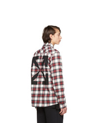Off-White Red And White Flannel Check Shirt