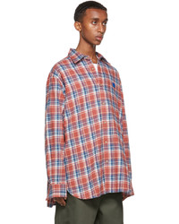 Acne Studios Red Blue Flannel Shirt