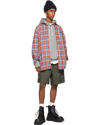 Acne Studios Red Blue Flannel Shirt