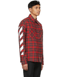 Off-White Red Flannel Diag Shirt