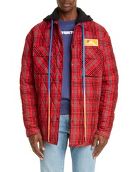 Off-White Hooded Flannel Jacket