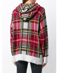 R13 Cashmere Checked Hooded Sweater