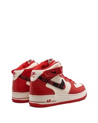 Nike Air Force 1 Mid 07 Lx Plaid Cream Red Sneakers