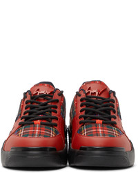 Giuseppe Zanotti Red Check Nevillone Sneakers