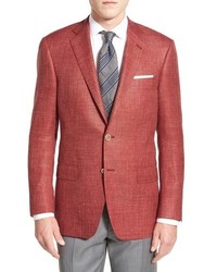 Hart Schaffner Marx Classic Fit Plaid Wool Silk Linen Sport Coat