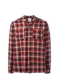 Red Plaid Linen Long Sleeve Shirt