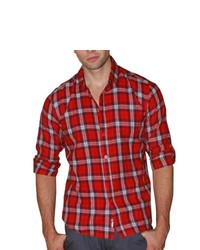 191 Unlimited Red Plaid Cotton Flannel Shirt