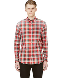 DSquared 2 Red Faded Plaid Shirt