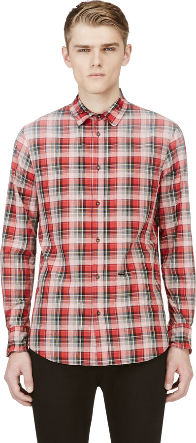 dsquared checked shirt