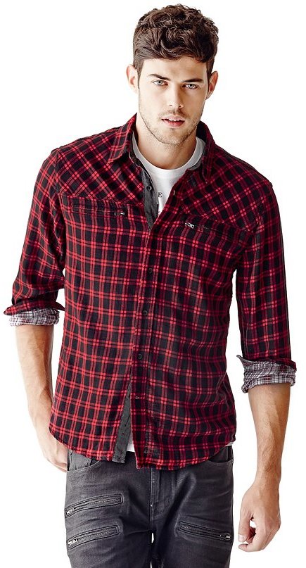 guess plaid shirt