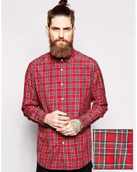 Asos Brand Smart Shirt In Long Sleeve With Plaid Check