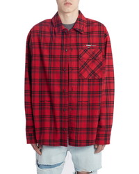 Off-White Check Flannel Button Up Shirt