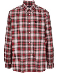 Fred Perry Check Print Embroidered Logo Shirt