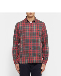 Faherty Checked Washed Cotton Flannel Shirt