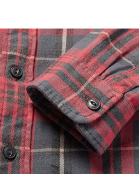 Faherty Checked Washed Cotton Flannel Shirt