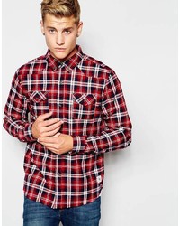Bellfield Flannel Check Shirt With Button Down Collar