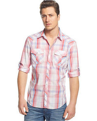 INC International Concepts Long Sleeve Adam Plaid Shirt