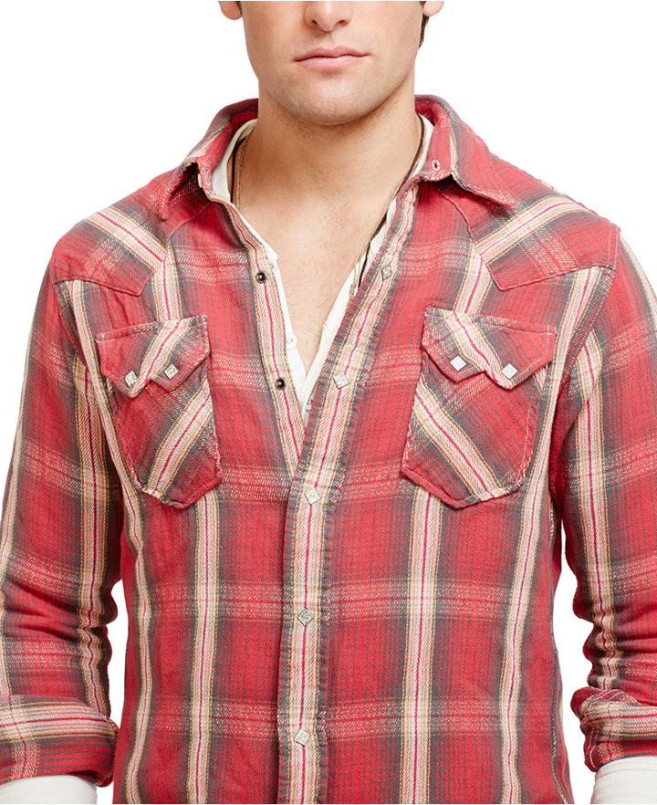 Polo Ralph Lauren Plaid Western Shirt, $125 | Macy's | Lookastic