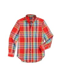 Ralph Lauren Plaid Sport Shirt Red Multi Medium