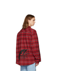 Off-White Red And Black Flannel Check Shirt