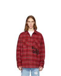 Off-White Red And Black Flannel Check Shirt