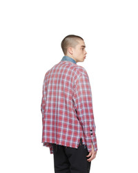 Greg Lauren Red Boxy Saloon Trucker Shirt