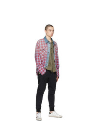 Greg Lauren Red Boxy Saloon Trucker Shirt