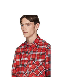 Burberry Red Check Classic Long Sleeve Shirt