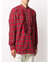 Golden Goose Tartan Print Ruffled Shirt